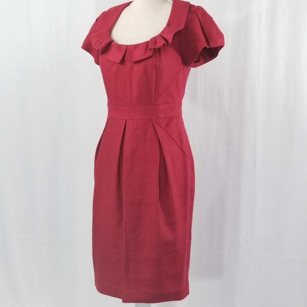 [SOLD] KAY UNGER Red Silk Dress. Sz 4